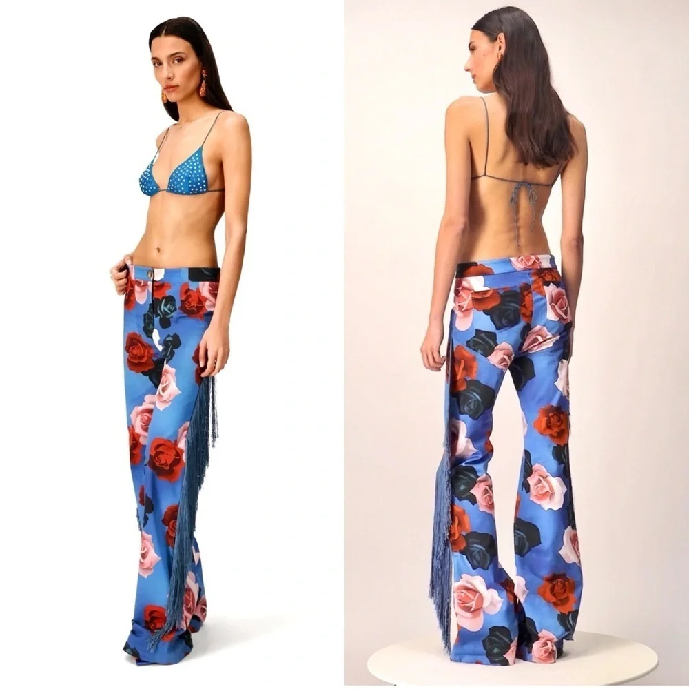 Mirae Noa Icy Roses Fringe Pants - Picture 3 of 9